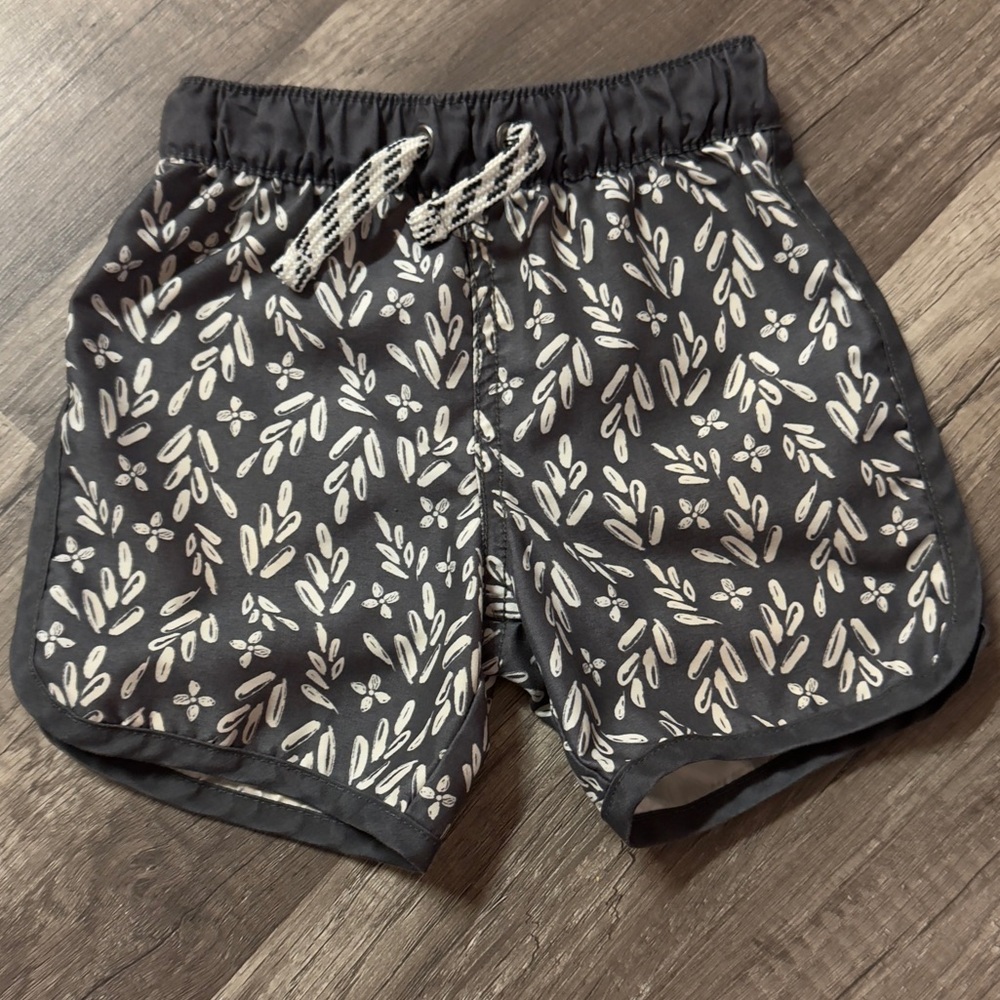Carters Leaf Print Black and White swim Shorts